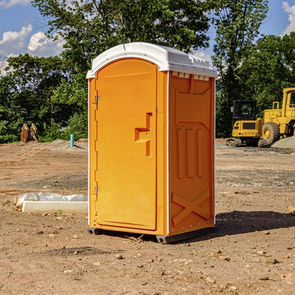 how often are the portable restrooms cleaned and serviced during a rental period in Simpson County